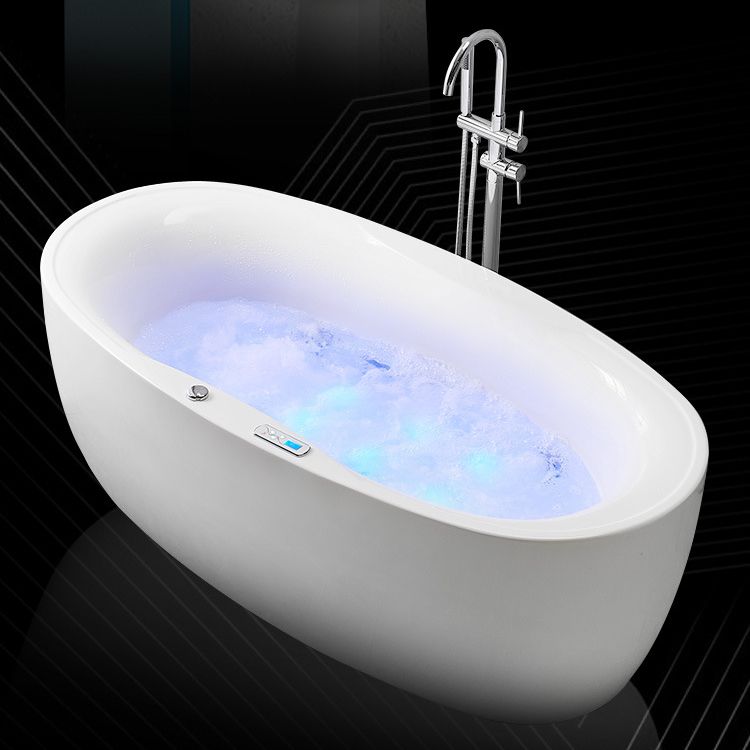 Modern Oval Acrylic Bathtub Hotel Freestanding Bath Tub in White Clearhalo 'Bathroom Remodel & Bathroom Fixtures' 'Bathtubs' 'Home Improvement' 'home_improvement' 'home_improvement_bathtubs' 'Showers & Bathtubs' 1200x1200_4a53e645-8d39-4b38-8311-17f589fadf12