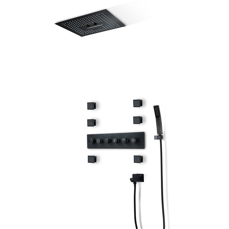 Modern Shower System Brass Temperature Control Ceiling Mounted Shower Trim Clearhalo 'Bathroom Remodel & Bathroom Fixtures' 'Home Improvement' 'home_improvement' 'home_improvement_shower_faucets' 'Shower Faucets & Systems' 'shower_faucets' 'Showers & Bathtubs Plumbing' 'Showers & Bathtubs' 1200x1200_4a610ad9-124e-46e0-b10a-bb4b86de239a