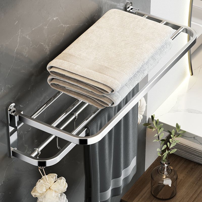 Polished Chrome Modern Bathroom Accessory Set in Stainless with Bath Shelf/Towel Bar Clearhalo 'Bathroom Hardware Sets' 'Bathroom Hardware' 'Bathroom Remodel & Bathroom Fixtures' 'bathroom_hardware_sets' 'Home Improvement' 'home_improvement' 'home_improvement_bathroom_hardware_sets' 1200x1200_4a621cf9-06ef-464e-a809-80ccc744c60c
