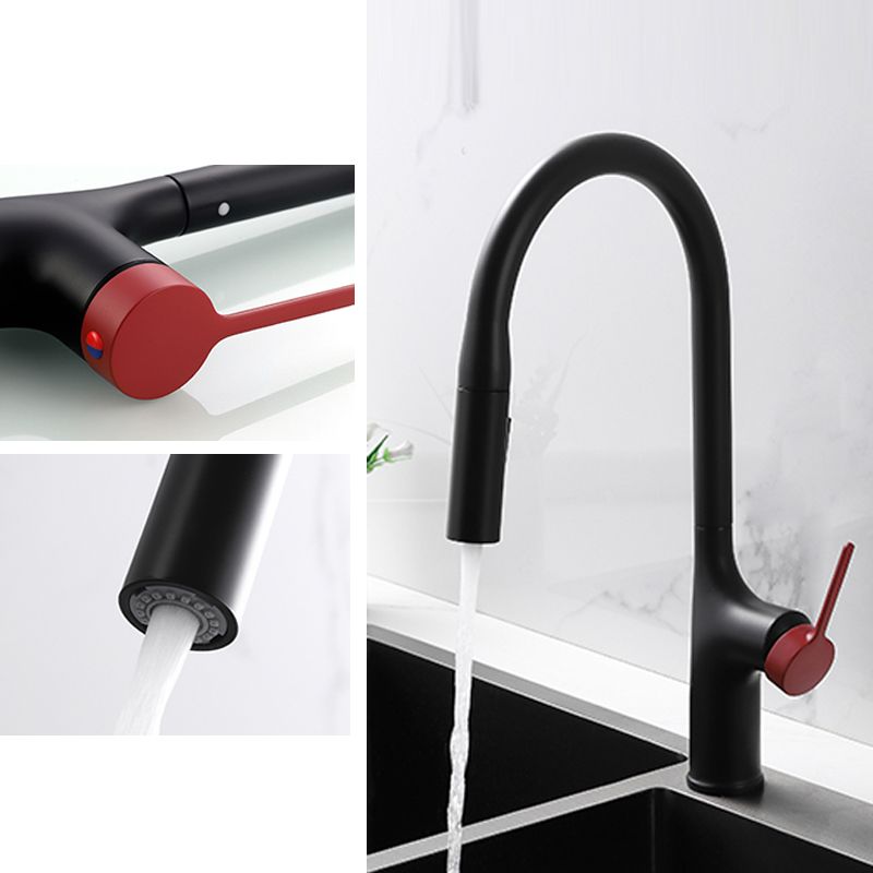 Contemporary Pull Down Single Handle Kitchen Faucet High Arch Water Filler Clearhalo 'Home Improvement' 'home_improvement' 'home_improvement_kitchen_faucets' 'Kitchen Faucets' 'Kitchen Remodel & Kitchen Fixtures' 'Kitchen Sinks & Faucet Components' 'kitchen_faucets' 1200x1200_4a6f620f-d86c-4329-8fc0-138e28eaf1b8