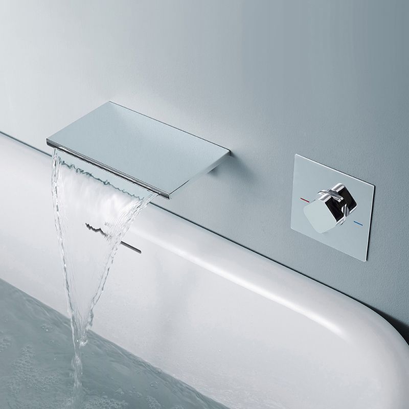 Modern Metal Tub Filler Single Handles Waterfall Tub Faucet Trim Clearhalo 'Bathroom Remodel & Bathroom Fixtures' 'Bathtub Faucets' 'bathtub_faucets' 'Home Improvement' 'home_improvement' 'home_improvement_bathtub_faucets' 1200x1200_4a83c577-dfb1-4521-9df2-df1e3c83a860