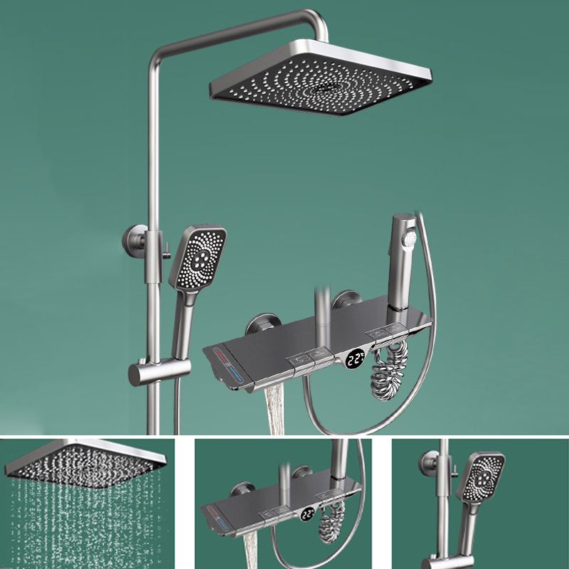 Wall Mounted Swivel Shower Trim Brass 2 Shower Heads Shower Set Clearhalo 'Bathroom Remodel & Bathroom Fixtures' 'Home Improvement' 'home_improvement' 'home_improvement_shower_faucets' 'Shower Faucets & Systems' 'shower_faucets' 'Showers & Bathtubs Plumbing' 'Showers & Bathtubs' 1200x1200_4aa59fa2-248c-4948-8a49-3808f04cfe93