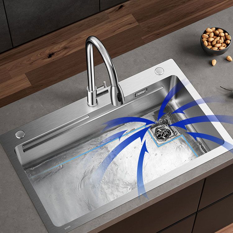 Modern Style Kitchen Sink Drop-In Stainless Steel Noise-cancelling Design Kitchen Sink Clearhalo 'Home Improvement' 'home_improvement' 'home_improvement_kitchen_sinks' 'Kitchen Remodel & Kitchen Fixtures' 'Kitchen Sinks & Faucet Components' 'Kitchen Sinks' 'kitchen_sinks' 1200x1200_4ab10e99-f126-4b7b-bb25-0e582181d25f
