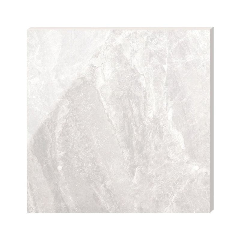 Contemporary Polished Porcelain Tile Light Grey Marble Print Square Floor and Wall Tile Clearhalo 'Floor Tiles & Wall Tiles' 'floor_tiles_wall_tiles' 'Flooring 'Home Improvement' 'home_improvement' 'home_improvement_floor_tiles_wall_tiles' Walls and Ceiling' 1200x1200_4ab4b906-9124-41a2-9793-107b72f6e525