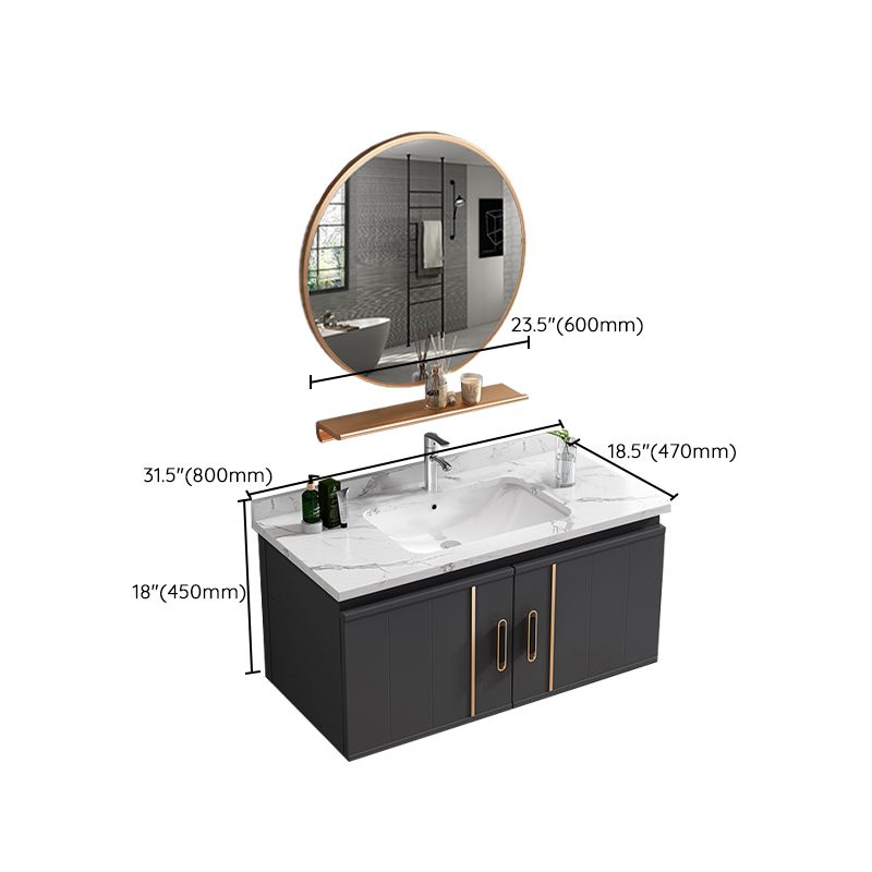 Wall Mount Bathroom Sink Vanity Glam Bathroom Vanity with Mirror Clearhalo 'Bathroom Remodel & Bathroom Fixtures' 'Bathroom Vanities' 'bathroom_vanities' 'Home Improvement' 'home_improvement' 'home_improvement_bathroom_vanities' 1200x1200_4ac8aa00-3ca7-400a-bb32-70c5b1fbf0dd