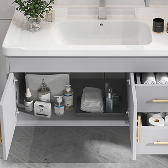 Glam Bathroom Sink Vanity Wall Mount Bathroom Vanity with Mirror Clearhalo 'Bathroom Remodel & Bathroom Fixtures' 'Bathroom Vanities' 'bathroom_vanities' 'Home Improvement' 'home_improvement' 'home_improvement_bathroom_vanities' 1200x1200_4aca6607-70bb-45ee-98a6-bc58127e7616