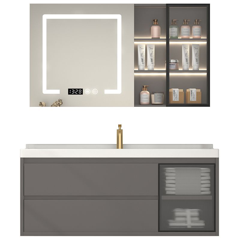 Wall Mount Gray Sink Vanity Modern Ceramic Single Rectangular Vanity Clearhalo 'Bathroom Remodel & Bathroom Fixtures' 'Bathroom Vanities' 'bathroom_vanities' 'Home Improvement' 'home_improvement' 'home_improvement_bathroom_vanities' 1200x1200_4ad094c9-401b-4544-a06a-96221f67831e