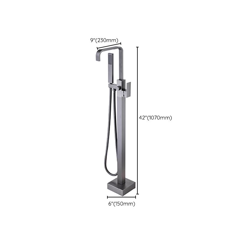 Modern Floor Mounted Metal Freestanding Tub Filler One Handle Freestanding Bathtub Faucet Clearhalo 'Bathroom Remodel & Bathroom Fixtures' 'Bathtub Faucets' 'bathtub_faucets' 'Home Improvement' 'home_improvement' 'home_improvement_bathtub_faucets' 1200x1200_4ad1b391-16aa-44a4-9ecd-b37f680f0a7f