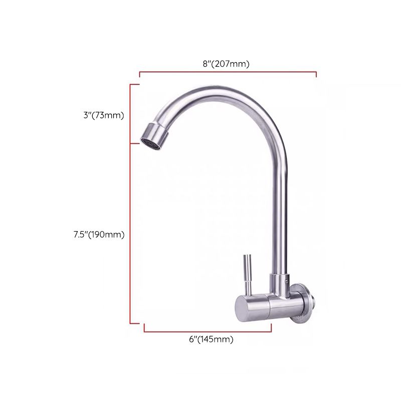 Modern Faucets 1-Handle and 1-Hole Single Level Stainless Steel Bar Faucet Clearhalo 'Home Improvement' 'home_improvement' 'home_improvement_kitchen_faucets' 'Kitchen Faucets' 'Kitchen Remodel & Kitchen Fixtures' 'Kitchen Sinks & Faucet Components' 'kitchen_faucets' 1200x1200_4ad7ccbf-a54c-4398-a739-5f9a69127fdb