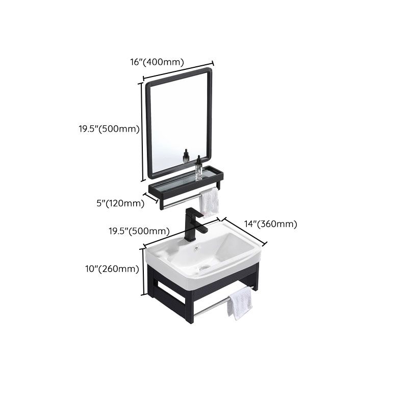 Wall Mount Metal Modern Sink Vanity with Sink for Bathroom in Black Clearhalo 'Bathroom Remodel & Bathroom Fixtures' 'Bathroom Vanities' 'bathroom_vanities' 'Home Improvement' 'home_improvement' 'home_improvement_bathroom_vanities' 1200x1200_4ada3275-87d5-443a-bb39-0839d9579cf8