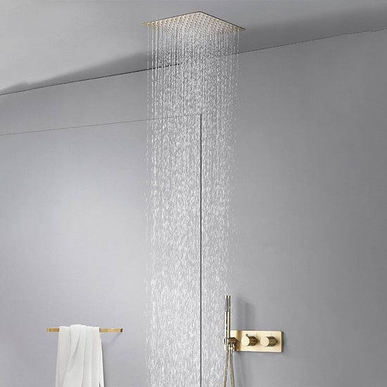 Modern Shower Trim Brass Fixed Shower Head Shower Head Combo - Clearhalo
