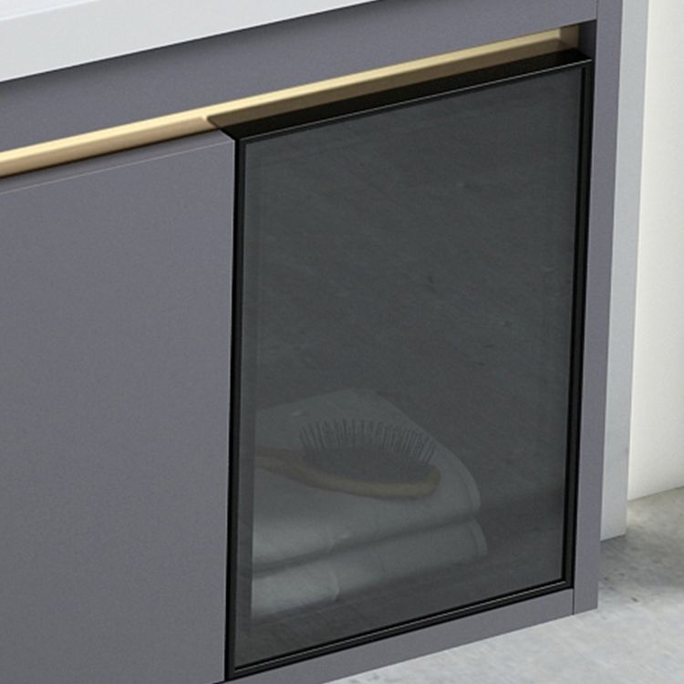 Contemporary Gray Vanity Sink Wall Mounted Bathroom Vanity Cabinet Clearhalo 'Bathroom Remodel & Bathroom Fixtures' 'Bathroom Vanities' 'bathroom_vanities' 'Home Improvement' 'home_improvement' 'home_improvement_bathroom_vanities' 1200x1200_4af9f656-165f-45e8-b6ae-5080affc43c0