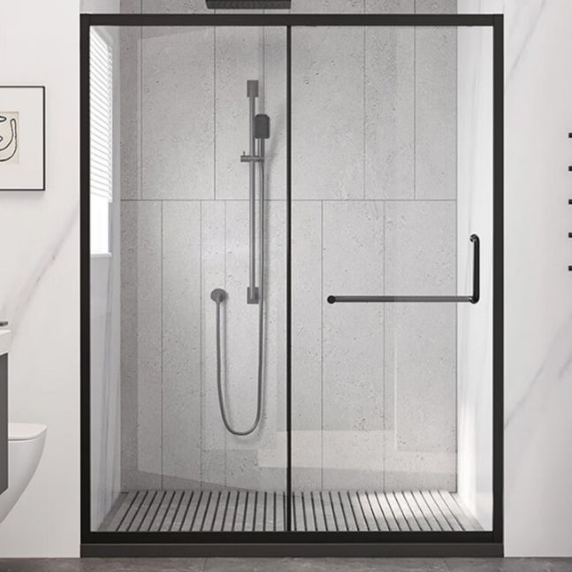 Single Sliding Framed 74.8" H Shower Bath Door Modern Tempered Shower Door Clearhalo 'Bathroom Remodel & Bathroom Fixtures' 'Home Improvement' 'home_improvement' 'home_improvement_shower_tub_doors' 'Shower and Tub Doors' 'shower_tub_doors' 'Showers & Bathtubs' 1200x1200_4b279c99-2d39-478b-853d-277a7a3abbc6