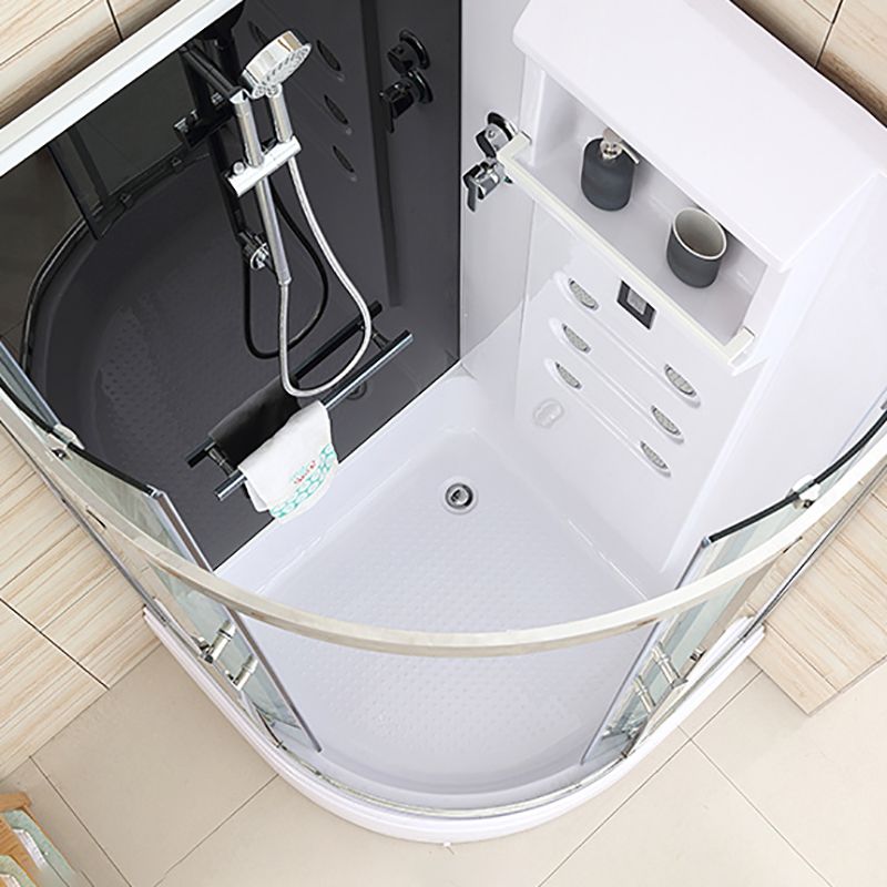 Framed Stainless Steel Tub & Shower Kit Rounded Clear Shower Stall Clearhalo 'Bathroom Remodel & Bathroom Fixtures' 'Home Improvement' 'home_improvement' 'home_improvement_shower_stalls_enclosures' 'Shower Stalls & Enclosures' 'shower_stalls_enclosures' 'Showers & Bathtubs' 1200x1200_4b298d15-ab12-436e-bbbb-3ec409bdfb8e