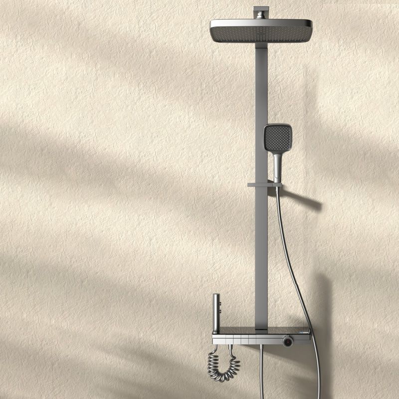 Modern Style Shower System Spot Resist Copper Wall Mounted Rectangle Shower System Clearhalo 'Bathroom Remodel & Bathroom Fixtures' 'Home Improvement' 'home_improvement' 'home_improvement_shower_faucets' 'Shower Faucets & Systems' 'shower_faucets' 'Showers & Bathtubs Plumbing' 'Showers & Bathtubs' 1200x1200_4b35f10b-696d-43dd-bb1e-570e74760419