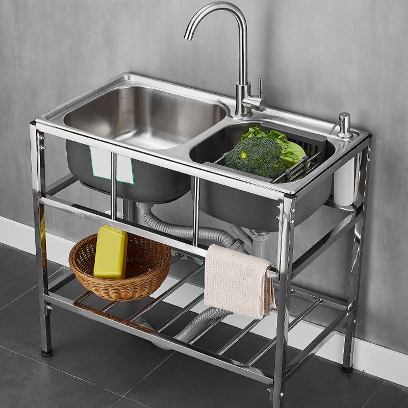 Modern Style Kitchen Sink Stainless Steel All-in-one Kitchen Sink with Frame Clearhalo 'Home Improvement' 'home_improvement' 'home_improvement_kitchen_sinks' 'Kitchen Remodel & Kitchen Fixtures' 'Kitchen Sinks & Faucet Components' 'Kitchen Sinks' 'kitchen_sinks' 1200x1200_4b450bb4-124d-4776-a000-1505dfb6a1be
