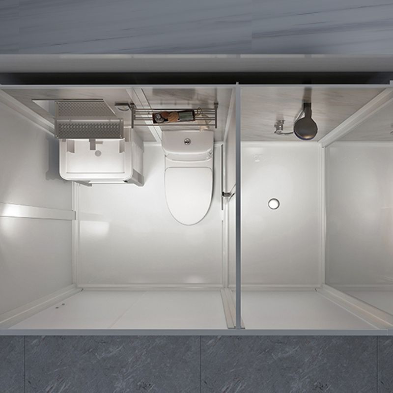 Contemporary Shower Stall Clear Framed Single Sliding Shower Stall with Ceiling Clearhalo 'Bathroom Remodel & Bathroom Fixtures' 'Home Improvement' 'home_improvement' 'home_improvement_shower_stalls_enclosures' 'Shower Stalls & Enclosures' 'shower_stalls_enclosures' 'Showers & Bathtubs' 1200x1200_4b47df0e-fdd7-4bfa-bf23-825397abdde2