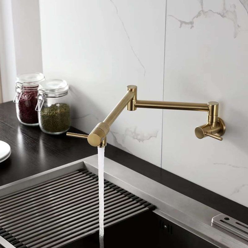 Contemporary Single Handle Bar Faucet Wall-mounted Pot Filler Clearhalo 'Home Improvement' 'home_improvement' 'home_improvement_kitchen_faucets' 'Kitchen Faucets' 'Kitchen Remodel & Kitchen Fixtures' 'Kitchen Sinks & Faucet Components' 'kitchen_faucets' 1200x1200_4b51cd3c-6582-40cb-97da-5ab005305cb4