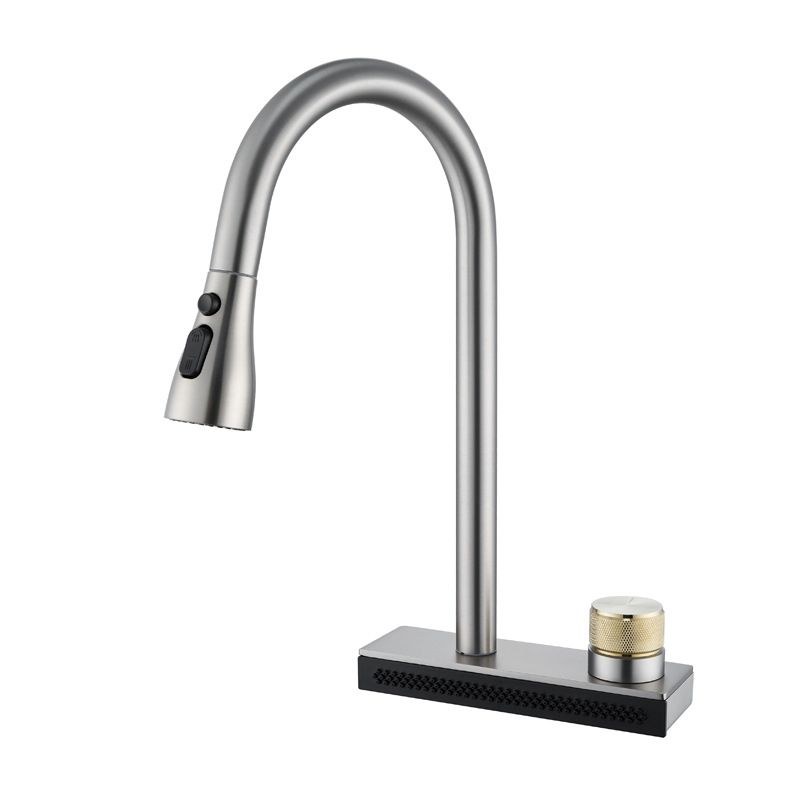 Contemporary Pot Filler Kitchen Faucet with Deck Plate 2 Hole Bar Faucet Clearhalo 'Home Improvement' 'home_improvement' 'home_improvement_kitchen_faucets' 'Kitchen Faucets' 'Kitchen Remodel & Kitchen Fixtures' 'Kitchen Sinks & Faucet Components' 'kitchen_faucets' 1200x1200_4b73ea2c-f33b-47a5-b1a2-6bacd5f0c6cf