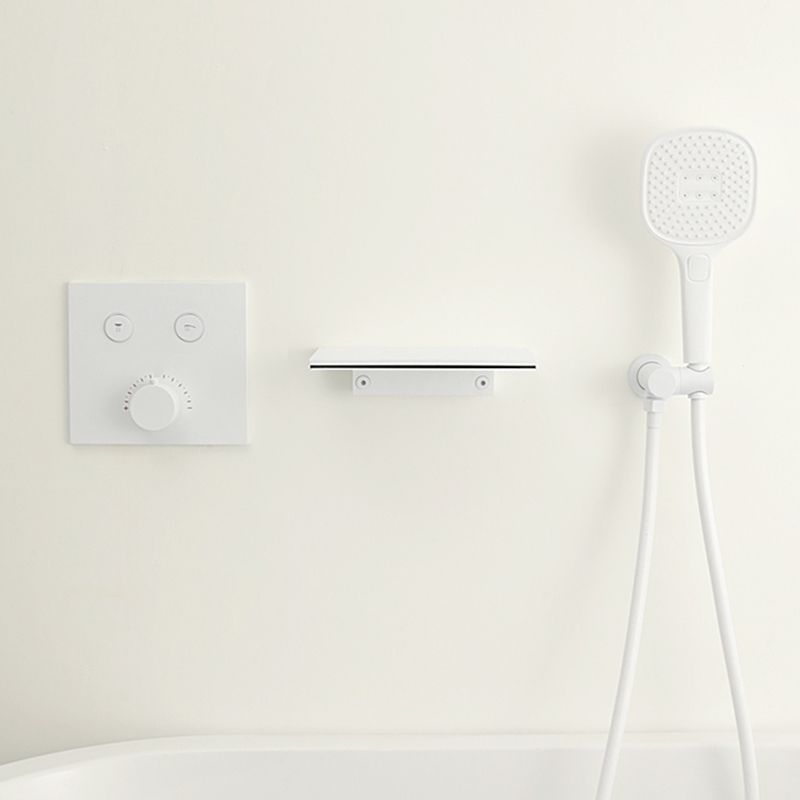 Contemporary Bathroom Faucet Wall Mounted White One Handle Fixed Clawfoot Tub Faucets Clearhalo 'Bathroom Remodel & Bathroom Fixtures' 'Bathtub Faucets' 'bathtub_faucets' 'Home Improvement' 'home_improvement' 'home_improvement_bathtub_faucets' 1200x1200_4b89b958-54fa-4895-be11-4b7c16ca28f8