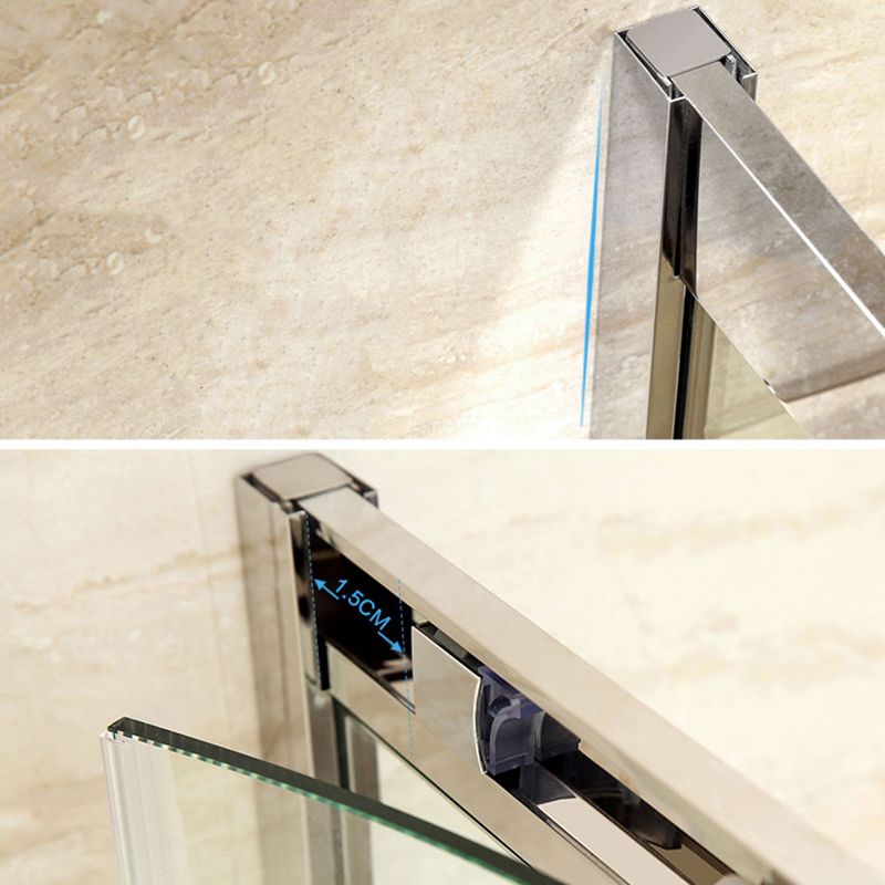 Rounded Tempered Glass Shower Enclosure with Shower Door Corner Shower Enclosure Clearhalo 'Bathroom Remodel & Bathroom Fixtures' 'Home Improvement' 'home_improvement' 'home_improvement_shower_stalls_enclosures' 'Shower Stalls & Enclosures' 'shower_stalls_enclosures' 'Showers & Bathtubs' 1200x1200_4b9db904-5827-4860-89c7-d67ee51102f1