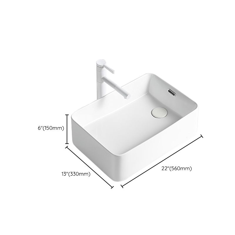 Modern Bathroom Sink Porcelain Solid Color Rectangular Vessel Bathroom Sink Clearhalo 'Bathroom Remodel & Bathroom Fixtures' 'Bathroom Sinks & Faucet Components' 'Bathroom Sinks' 'bathroom_sink' 'Home Improvement' 'home_improvement' 'home_improvement_bathroom_sink' 1200x1200_4ba0d4f9-3e93-4e15-b43a-2874808d9c1e