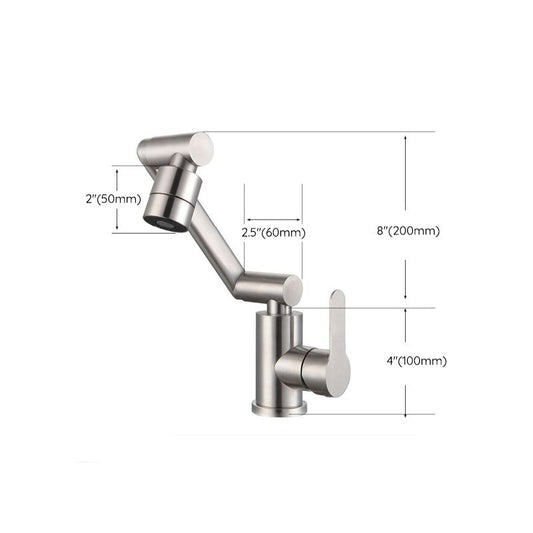 Swivel Spout Bathroom Faucet Single Hole Bathroom Sink Faucet with Lever Handle Clearhalo 'Bathroom Remodel & Bathroom Fixtures' 'Bathroom Sink Faucets' 'Bathroom Sinks & Faucet Components' 'bathroom_sink_faucets' 'Home Improvement' 'home_improvement' 'home_improvement_bathroom_sink_faucets' 1200x1200_4ba18bc6-d747-4f84-bfa1-8f73829a8afd