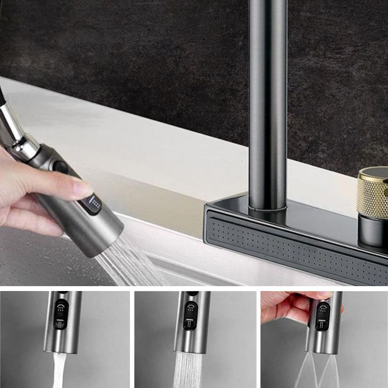 High Arch Waterfall Kitchen Faucet Swivel Spout with Pull Out Sprayer Clearhalo 'Home Improvement' 'home_improvement' 'home_improvement_kitchen_faucets' 'Kitchen Faucets' 'Kitchen Remodel & Kitchen Fixtures' 'Kitchen Sinks & Faucet Components' 'kitchen_faucets' 1200x1200_4bca31f6-3992-4cc3-865d-71c027da73de