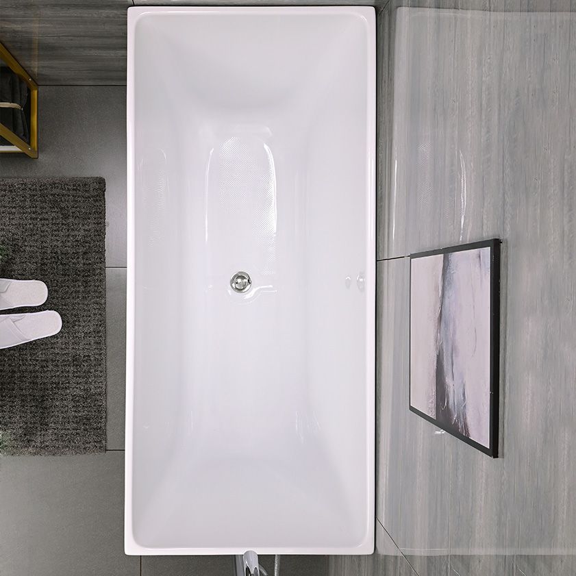 Acrylic Back to Wall Bathtub Rectangular Modern Soaking Bath Tub Clearhalo 'Bathroom Remodel & Bathroom Fixtures' 'Bathtubs' 'Home Improvement' 'home_improvement' 'home_improvement_bathtubs' 'Showers & Bathtubs' 1200x1200_4bdb6915-61bf-4a04-a6fa-08999724c110