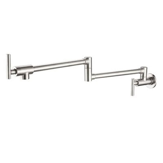 Modern Single Handle Faucet Wall-mounted Pot Filler Low Profile Filler Clearhalo 'Home Improvement' 'home_improvement' 'home_improvement_kitchen_faucets' 'Kitchen Faucets' 'Kitchen Remodel & Kitchen Fixtures' 'Kitchen Sinks & Faucet Components' 'kitchen_faucets' 1200x1200_4be6a21b-b9ed-41b7-a35c-1ad05b3890ec