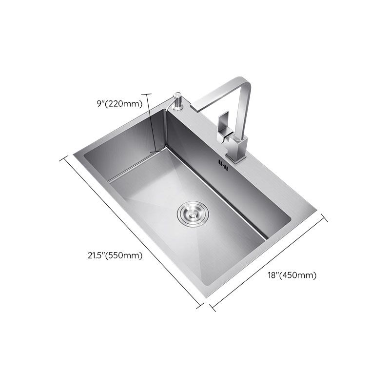 Classic Kitchen Sink Stainless Steel Friction Resistant Kitchen Sink with Drain Assembly Clearhalo 'Home Improvement' 'home_improvement' 'home_improvement_kitchen_sinks' 'Kitchen Remodel & Kitchen Fixtures' 'Kitchen Sinks & Faucet Components' 'Kitchen Sinks' 'kitchen_sinks' 1200x1200_4c05a13e-323a-4ff8-8db0-e6485701be8e
