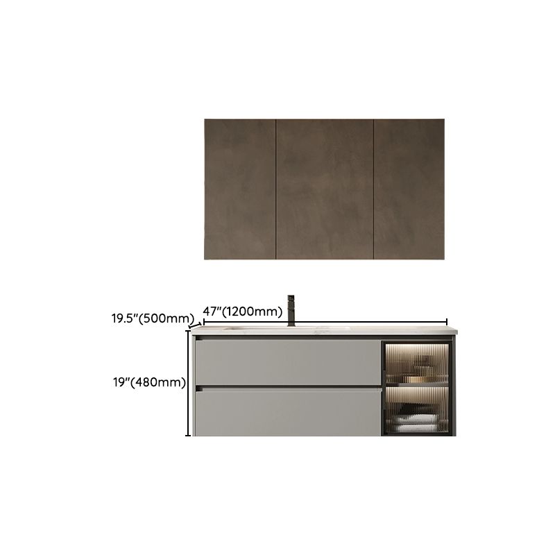 Grey Modern Wood Wall Mount Single-Sink Bathroom Vanity Set Faucet Included Clearhalo 'Bathroom Remodel & Bathroom Fixtures' 'Bathroom Vanities' 'bathroom_vanities' 'Home Improvement' 'home_improvement' 'home_improvement_bathroom_vanities' 1200x1200_4c06b864-10e2-468b-a224-b66a55e298d8