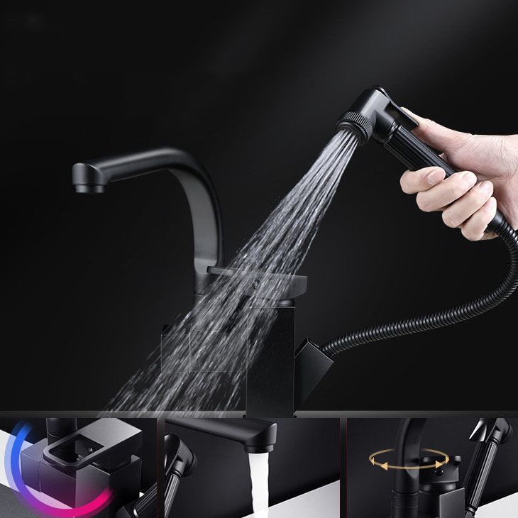 Modern 1-Handle Faucet with Water Dispenser with Pull out Sprayer Faucet Clearhalo 'Home Improvement' 'home_improvement' 'home_improvement_kitchen_faucets' 'Kitchen Faucets' 'Kitchen Remodel & Kitchen Fixtures' 'Kitchen Sinks & Faucet Components' 'kitchen_faucets' 1200x1200_4c0e1ae5-e745-4d8e-9ee6-781be10f1466