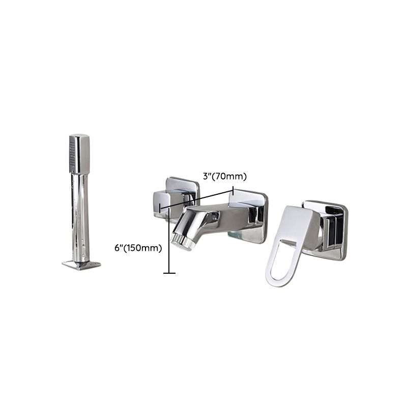Wall Mounted Faucet Brass Lever Handle Bathroom Faucet Handhold Head Clearhalo 'Bathroom Remodel & Bathroom Fixtures' 'Bathroom Sink Faucets' 'Bathroom Sinks & Faucet Components' 'bathroom_sink_faucets' 'Home Improvement' 'home_improvement' 'home_improvement_bathroom_sink_faucets' 1200x1200_4c165d57-bbba-45dc-8c3c-c9cdb03cec61