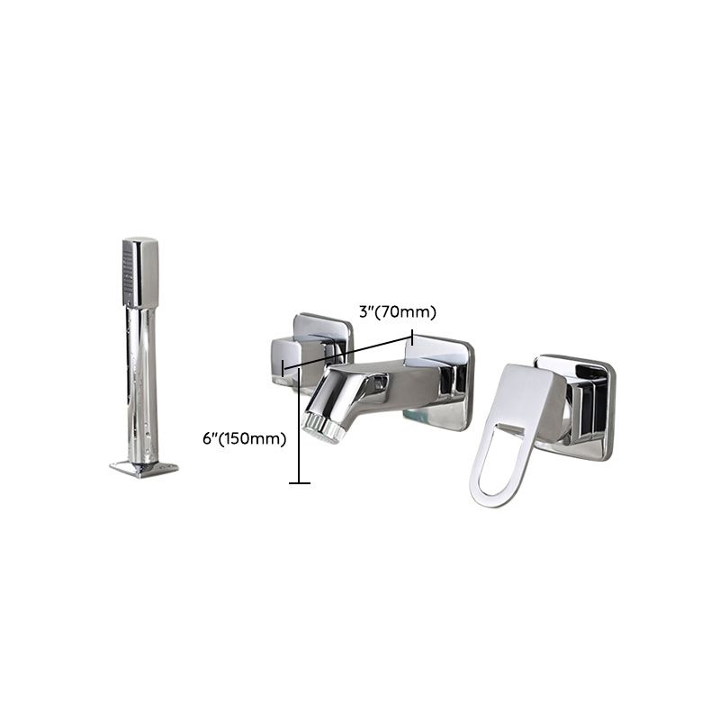 Wall Mounted Faucet Brass Lever Handle Bathroom Faucet Handhold Head Clearhalo 'Bathroom Remodel & Bathroom Fixtures' 'Bathroom Sink Faucets' 'Bathroom Sinks & Faucet Components' 'bathroom_sink_faucets' 'Home Improvement' 'home_improvement' 'home_improvement_bathroom_sink_faucets' 1200x1200_4c165d57-bbba-45dc-8c3c-c9cdb03cec61