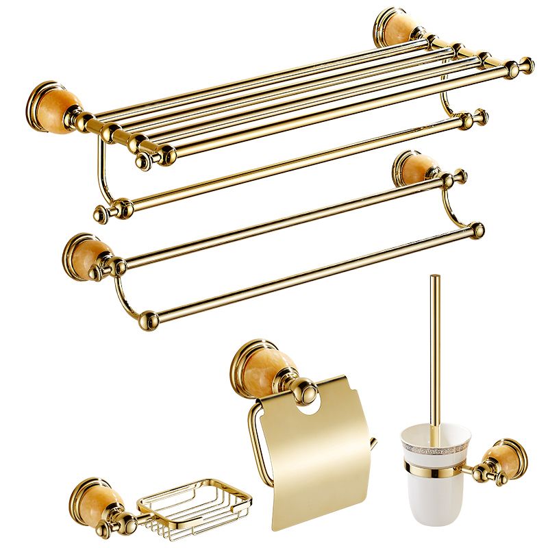 Polished Gold Bathroom Set Metal Bathroom Accessories Hardware Set Clearhalo 'Bathroom Hardware Sets' 'Bathroom Hardware' 'Bathroom Remodel & Bathroom Fixtures' 'bathroom_hardware_sets' 'Home Improvement' 'home_improvement' 'home_improvement_bathroom_hardware_sets' 1200x1200_4c1e045a-2490-4f3a-b11b-773348582f71