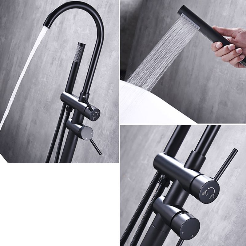 Traditional Style Freestanding Tub Filler Floor Mount Copper Freestanding Tub Filler Clearhalo 'Bathroom Remodel & Bathroom Fixtures' 'Bathtub Faucets' 'bathtub_faucets' 'Home Improvement' 'home_improvement' 'home_improvement_bathtub_faucets' 1200x1200_4c47bb52-2f16-45d8-b687-f581aa7334a9