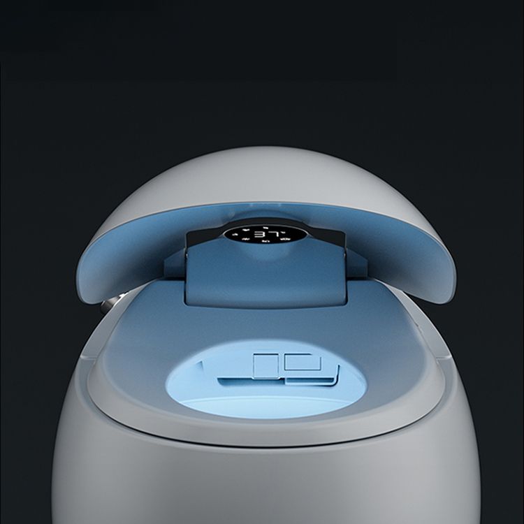 Contemporary White Round Floor Mount Bidet with Heated Seat Vitreous China Bidets Clearhalo 'Bathroom Remodel & Bathroom Fixtures' 'Bidets' 'Home Improvement' 'home_improvement' 'home_improvement_bidets' 'Toilets & Bidets' 1200x1200_4c48a015-c997-447c-bfed-b81e5493e124