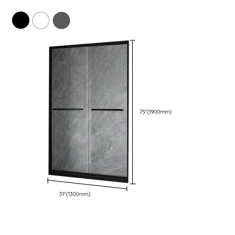 Double Sliding Shower Bath Door Semi Frameless Clear Shower Door Clearhalo 'Bathroom Remodel & Bathroom Fixtures' 'Home Improvement' 'home_improvement' 'home_improvement_shower_tub_doors' 'Shower and Tub Doors' 'shower_tub_doors' 'Showers & Bathtubs' 1200x1200_4c5c4bfb-cfa1-4580-a956-2b6e0f09d61a
