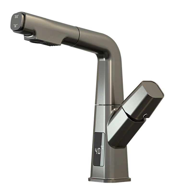 Modern Vessel Sink Faucet Knob Handle Swivel Spout with Pull Down Sprayer Clearhalo 'Bathroom Remodel & Bathroom Fixtures' 'Bathroom Sink Faucets' 'Bathroom Sinks & Faucet Components' 'bathroom_sink_faucets' 'Home Improvement' 'home_improvement' 'home_improvement_bathroom_sink_faucets' 1200x1200_4c945e2f-168a-4d72-8314-06d4c15cf54d