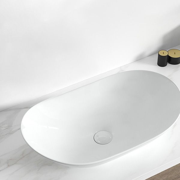 Contemporary Bathroom Sink Pop-Up Drain Porcelain Solid Color Oval-Shape Vessel Clearhalo 'Bathroom Remodel & Bathroom Fixtures' 'Bathroom Sinks & Faucet Components' 'Bathroom Sinks' 'bathroom_sink' 'Home Improvement' 'home_improvement' 'home_improvement_bathroom_sink' 1200x1200_4cb27fed-7363-4272-badf-8debd8b9d877