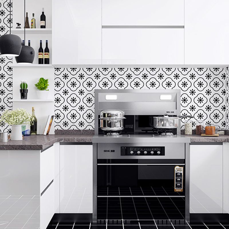 Single Tile Peel and Stick Backsplash Contemporary Kitchen Wallpaper Clearhalo 'Flooring 'Home Improvement' 'home_improvement' 'home_improvement_peel_stick_blacksplash' 'Peel & Stick Backsplash Tile' 'peel_stick_blacksplash' 'Walls & Ceilings' Walls and Ceiling' 1200x1200_4cb62ff2-60fa-4b89-9204-b102277d4efa