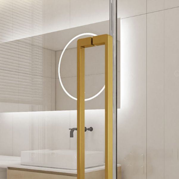 Hinged Frameless Tempered Glass Shower Door, One-line Shower Door Clearhalo 'Bathroom Remodel & Bathroom Fixtures' 'Home Improvement' 'home_improvement' 'home_improvement_shower_tub_doors' 'Shower and Tub Doors' 'shower_tub_doors' 'Showers & Bathtubs' 1200x1200_4cc59096-f6ab-4c17-aa41-eadfa89fd64d