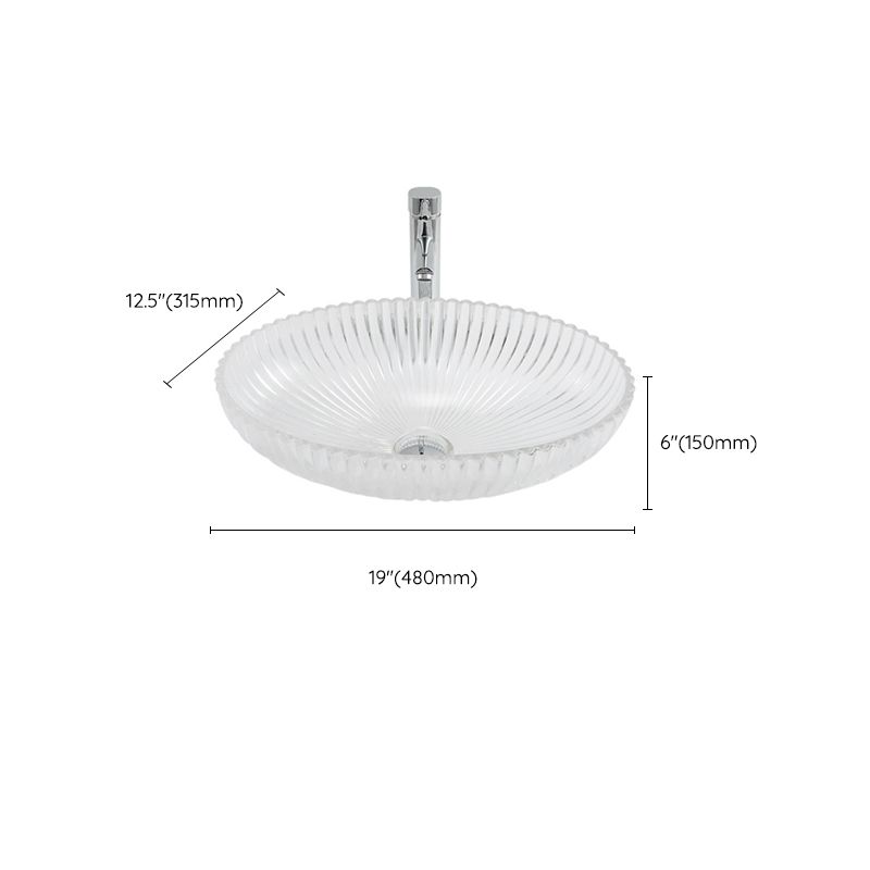 Glass No Craftsmanship Trough Bathroom Sink Modern Bathroom Sink with Basin Clearhalo 'Bathroom Remodel & Bathroom Fixtures' 'Bathroom Sinks & Faucet Components' 'Bathroom Sinks' 'bathroom_sink' 'Home Improvement' 'home_improvement' 'home_improvement_bathroom_sink' 1200x1200_4cd316be-35c1-42aa-b23a-4698b62bebb5