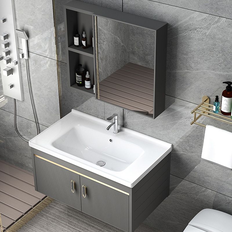 Wall Mount Bathroom Sink Vanity Glam Faucet Included Bathroom Vanity Clearhalo 'Bathroom Remodel & Bathroom Fixtures' 'Bathroom Vanities' 'bathroom_vanities' 'Home Improvement' 'home_improvement' 'home_improvement_bathroom_vanities' 1200x1200_4cd61525-0483-4563-aceb-3e46c3416cd2