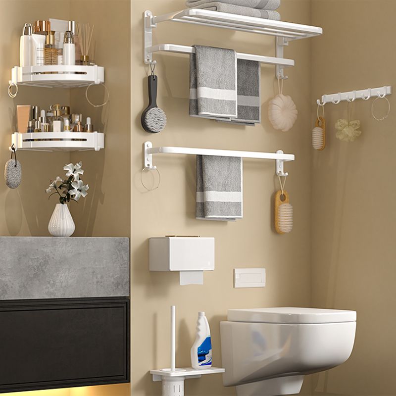 Modern White Bathroom Accessory Kit Bath Shelf Towel Bar Bath Hardware Set Clearhalo 'Bathroom Hardware Sets' 'Bathroom Hardware' 'Bathroom Remodel & Bathroom Fixtures' 'bathroom_hardware_sets' 'Home Improvement' 'home_improvement' 'home_improvement_bathroom_hardware_sets' 1200x1200_4cd6e10e-6472-4881-8747-ee4fe21e4fab