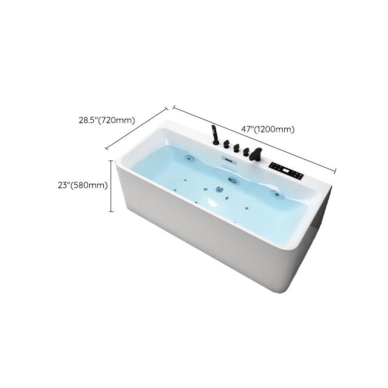 Modern Rectangular Bath Tub with Drain and Overflow Trim Bathtub ...