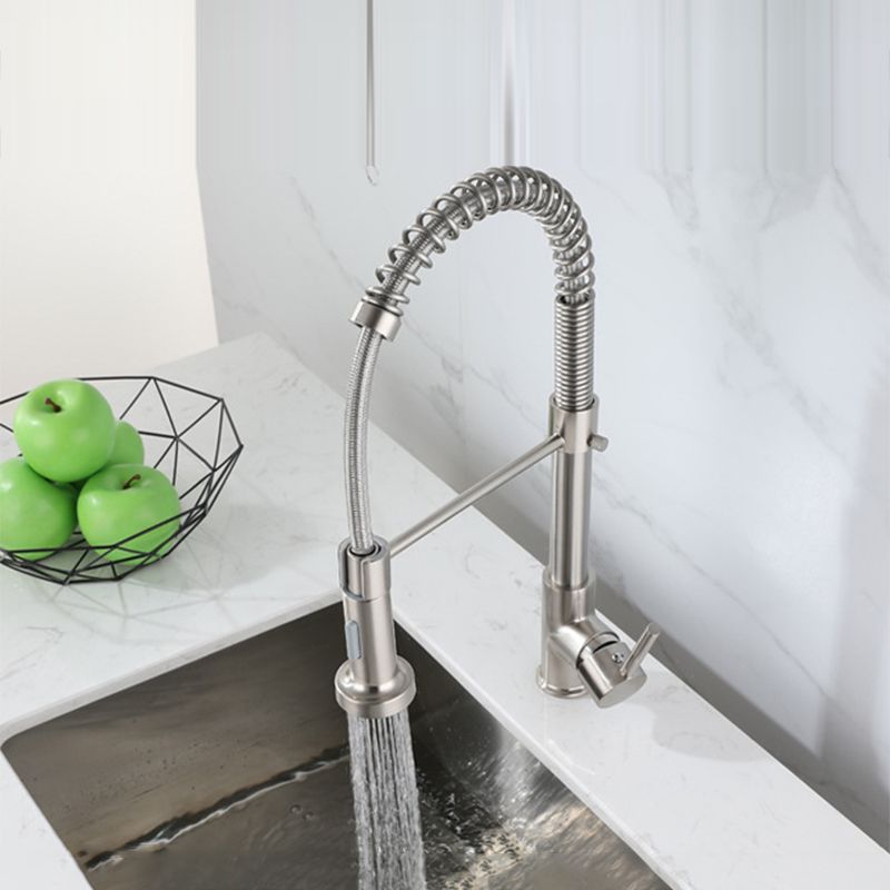 Modern Farmhouse Kitchen Faucet Pull down Single Handle 304 Stainless Steel Faucet Clearhalo 'Home Improvement' 'home_improvement' 'home_improvement_kitchen_faucets' 'Kitchen Faucets' 'Kitchen Remodel & Kitchen Fixtures' 'Kitchen Sinks & Faucet Components' 'kitchen_faucets' 1200x1200_4cf51d68-c7e1-48ca-bd4d-aaed6d213672