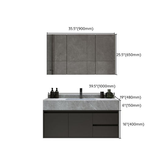 Modern Wall Mount Bathroom Vanity Set Stone Bathroom Vanity with Mirror Clearhalo 'Bathroom Remodel & Bathroom Fixtures' 'Bathroom Vanities' 'bathroom_vanities' 'Home Improvement' 'home_improvement' 'home_improvement_bathroom_vanities' 1200x1200_4d075734-2342-4f03-b37c-27db7bdf4033