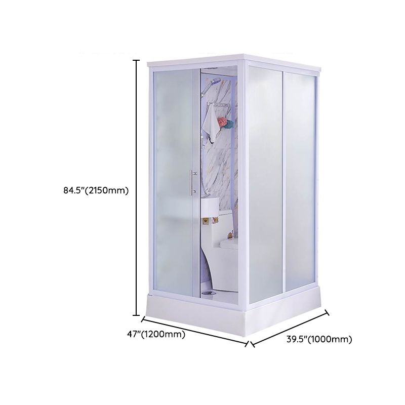 Framed Single Sliding Shower Kit Rectangle Frosted Shower Kit Clearhalo 'Bathroom Remodel & Bathroom Fixtures' 'Home Improvement' 'home_improvement' 'home_improvement_shower_stalls_enclosures' 'Shower Stalls & Enclosures' 'shower_stalls_enclosures' 'Showers & Bathtubs' 1200x1200_4d07fe78-33bb-4c3a-b84f-8024338d596f